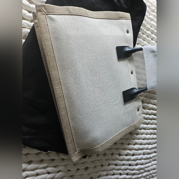 RIVE GAUCHE TOTE IN CANVAS WHITE LINEN SMALL - Picture 3 of 9